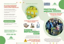 Graficul distribuirii pubelelor galbene destinate colectării selective a deșeurilor, în perioada 6-15 septembrie